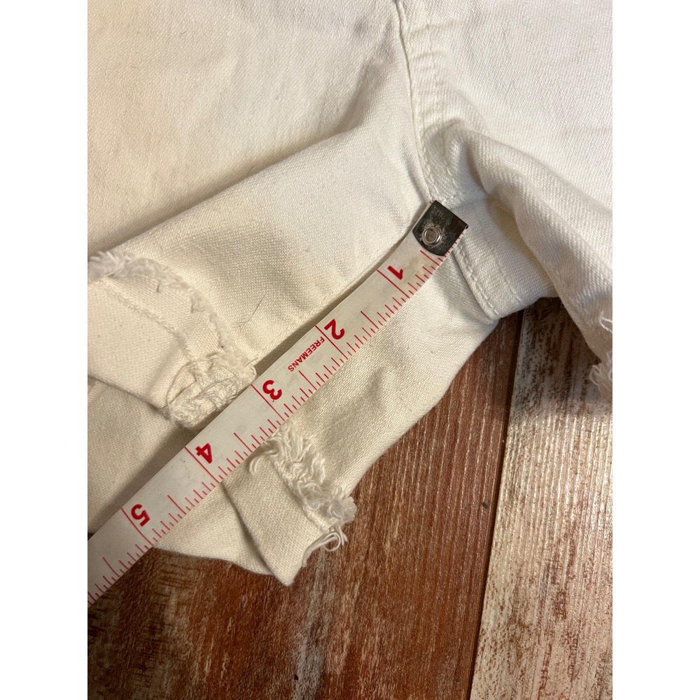 Paige Premium Denim White Cut Off Jean Shorts Frayed Hem Size 27 Low Rise - Picture 6 of 9